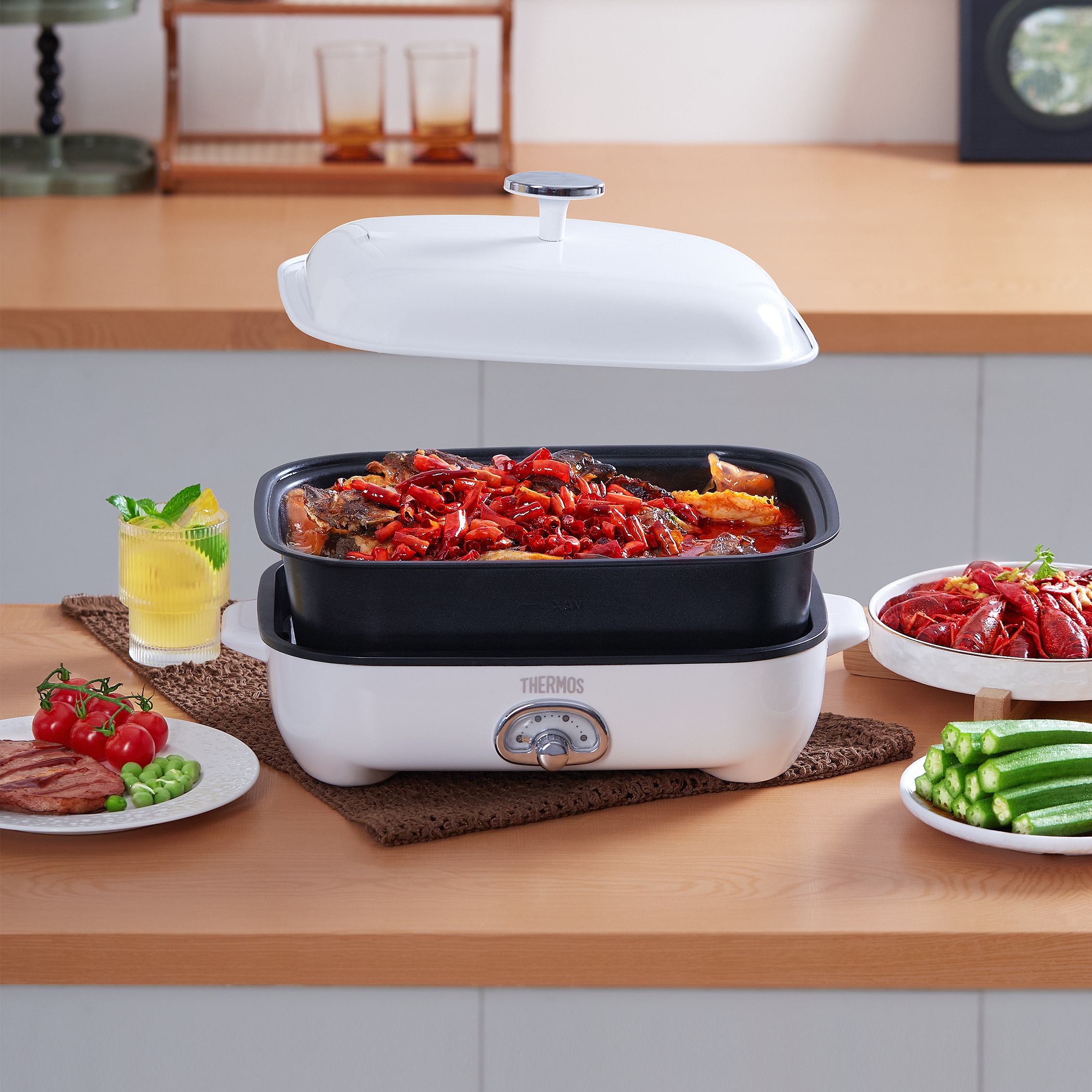 膳魔师 多功能料理锅 EHA-4344A-W高清大图