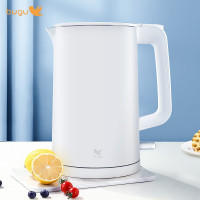 布谷BUGU美的电水壶双层防烫烧水壶热水壶全钢无缝内胆电家用热水壶K2P 1.7L大容量