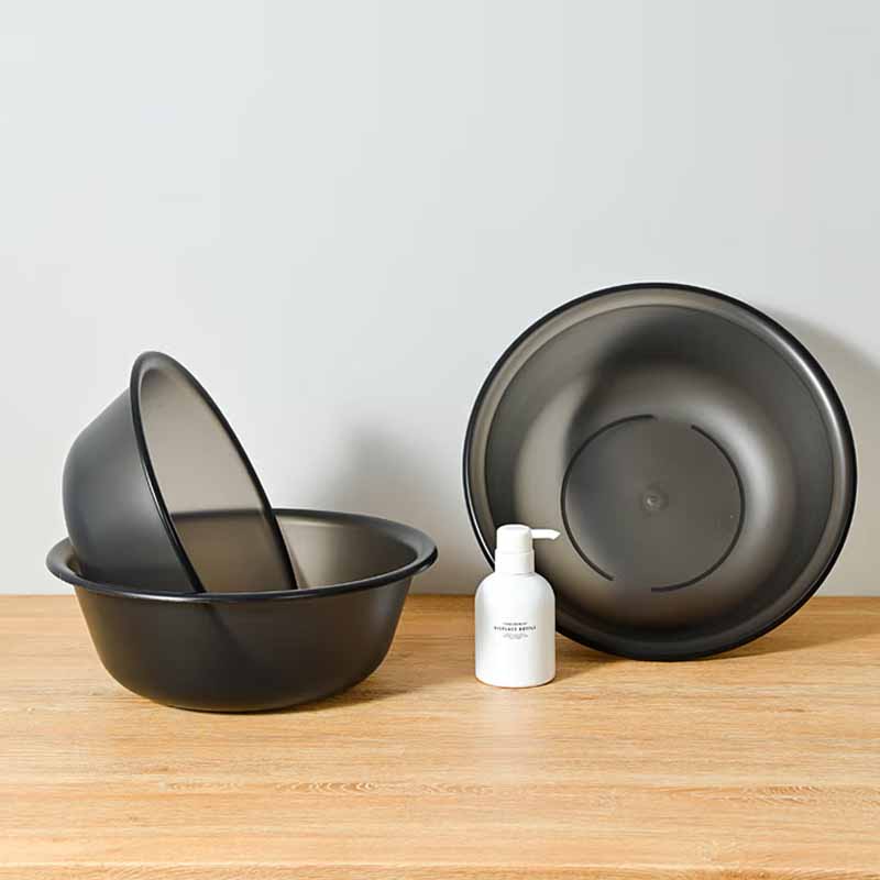 空間専門家(SPACEXPERT) 加厚洗脸盆收纳盆小号透黑 (直径33)高清大图