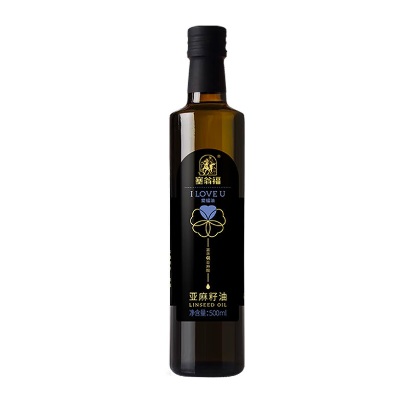 塞翁福纯亚麻籽油亚麻酸原色原味冷淋凉拌500ml