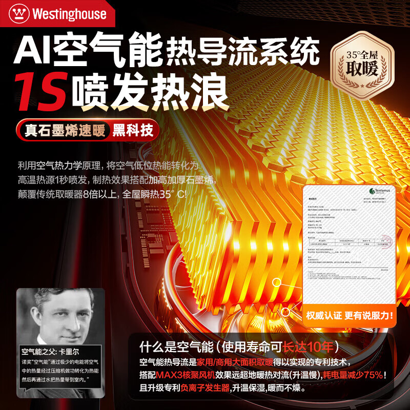 西屋石墨烯壁炉取暖器家用电暖器大面积仿真火焰炉WTH-666Y高清大图