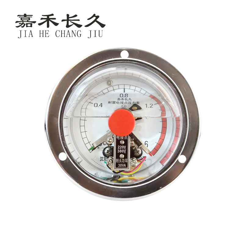 嘉禾长久 耐震电接点压力表轴向带边 YTNXC100ZT 0-1.6Mpa 块高清大图