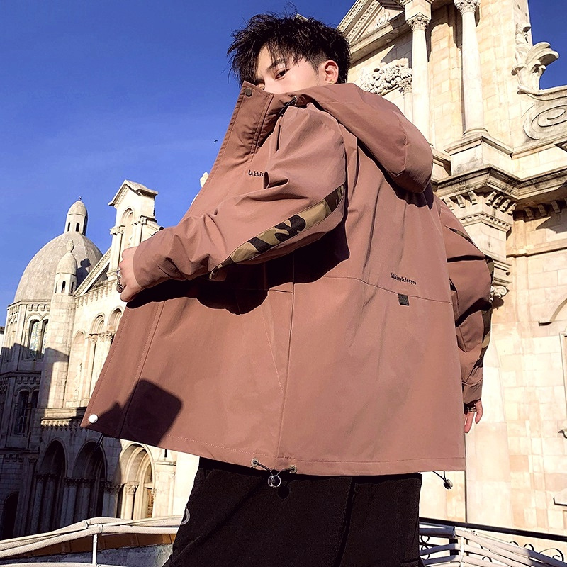 yuansu春秋季外套男韩版潮流帅气休闲百搭褂子机能风衣秋冬工装夹克