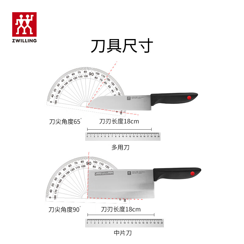 双立人 刀具套装Twin Point 中片刀多用刀2件套菜刀水果刀切菜刀ZW-K12高清大图