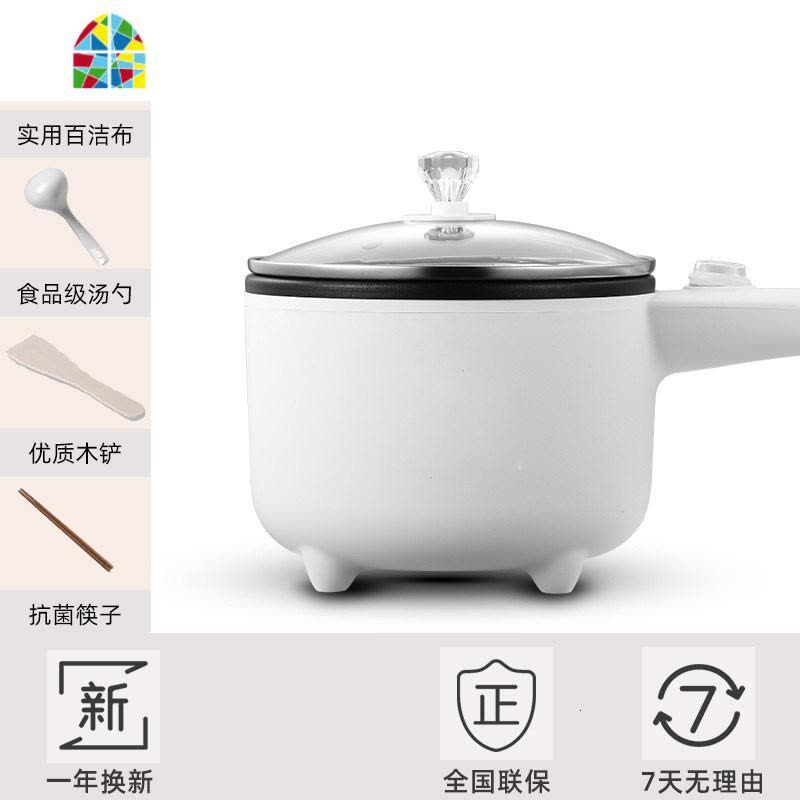 婴儿宝宝辅食锅不粘锅一体插电电奶锅家用小型小煮锅电锅带蒸笼 FENGHOU 白色图片