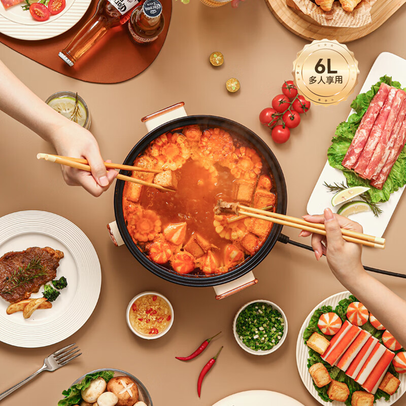 新飞(Frestec)电火锅大容量 6L多用途锅 FTZG-R157高清大图