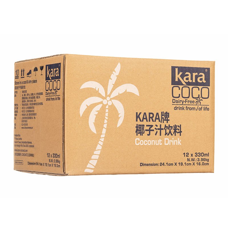 KARA Coco佳乐椰子汁330ML *12瓶 新鲜椰肉榨汁+原生椰子水 富含人体所需电解质 不含动物蛋白