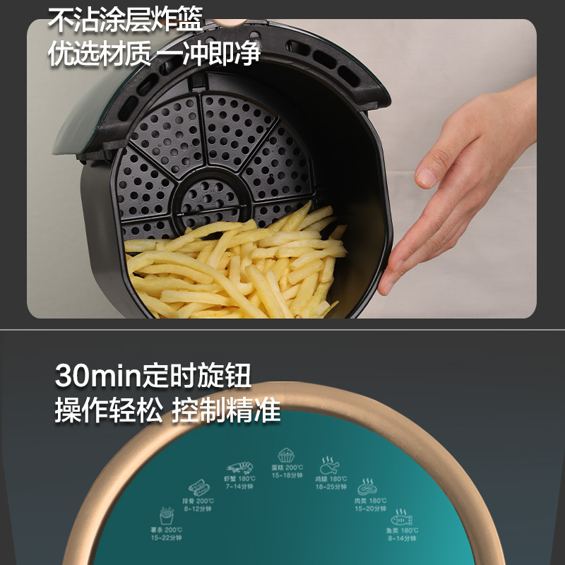 苏宁宜品 空气炸锅 熔岩1机械款4.5L大容量智能无油多功能全自动薯条机 K3502J(SNYP-ZG4L-W01)