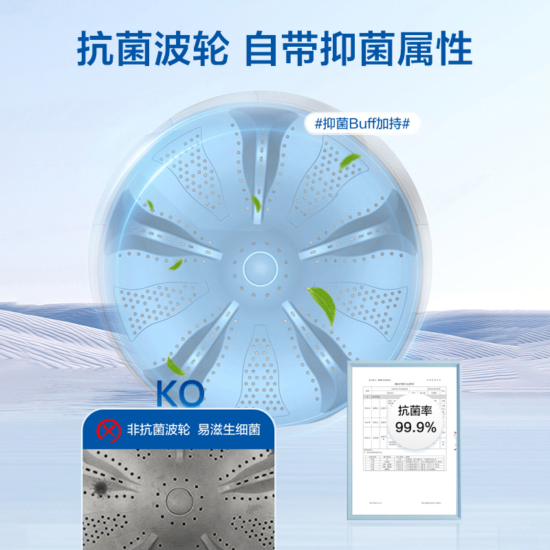 海尔(Haier)10公斤 全自动波轮 洗衣机 钢化玻璃盖 预约 清新换风 桶自洁 XQB100-Z616S高清大图