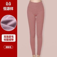 恒源祥保暖裤女内穿高腰紧身棉毛裤女士秋裤无痕加绒打底线裤衬裤 180是 暗粉