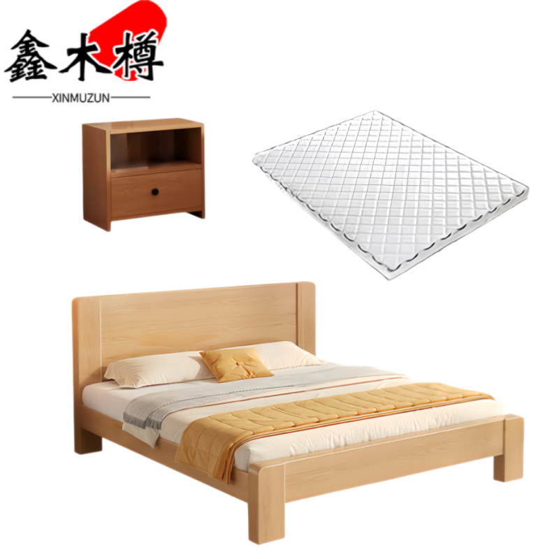 鑫木樽床2*1.2m+床垫+床头柜*1套高清大图