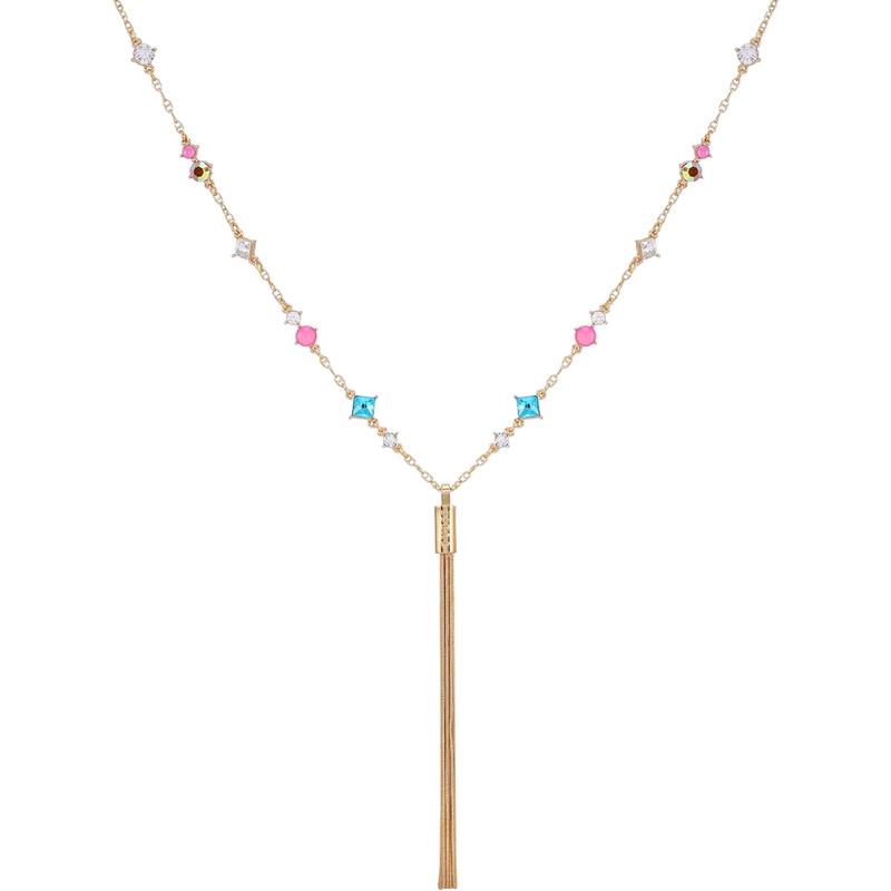 GUESS盖尔斯闪耀玫瑰金光泽撞色设计时尚百搭配饰项链