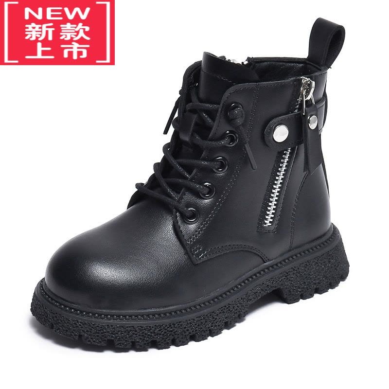 可莉允女童鞋马丁靴2022新款秋季儿童靴子秋冬款宝小女孩加绒二棉鞋短靴图片