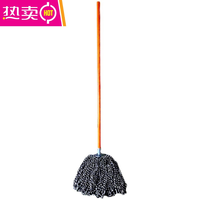 fenghou木杆家用拖把普通棉线拖布老式绒线布条吸水墩布酒店物业工厂