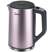 美的(Midea)电水壶MK-HE1504a 304不锈钢电热水壶 1.5L容量优质温控器 智能手柄控温 双层全钢烧水壶
