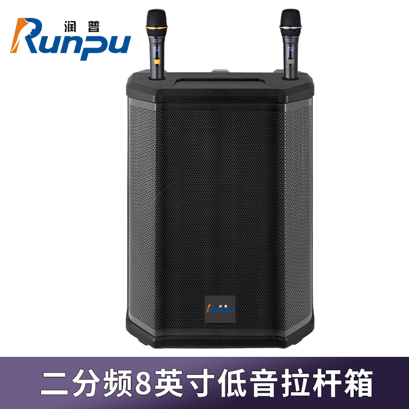 润普Runpu会议音频扩声拉杆音箱二分频8英寸低音卡拉OK户外演出活动野外作训带话筒拉杆音箱RP-S-LG高清大图
