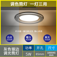 FSL佛山照明简约现代筒灯7.5公分2.5寸3Wled0-5W天花灯砂银客厅灯吊顶洞灯冷光(5000K以上)