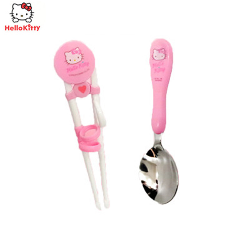 凯蒂猫(HELLO KITTY) 筷子勺餐具组HLKO-3298C不锈钢汤勺pp材质筷子可拆卸易清洗儿童男宝女宝便携餐具