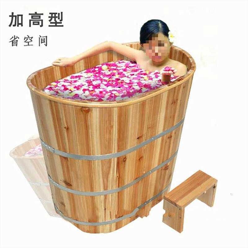 圆形加高不占地家用实木木桶浴桶泡澡洗澡洗浴木浴缸浴盆澡盆波迷娜BOMINA