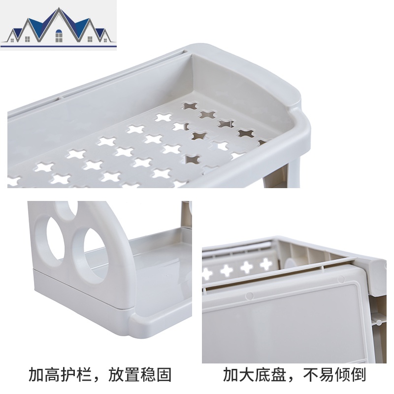 厨房置物架多功能落地式储物架免打孔刀架收纳架整理架调味料架子 三维工匠高清大图