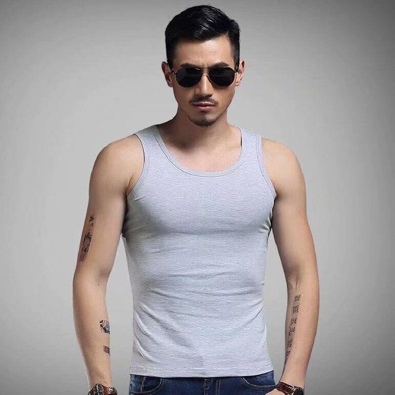 背心男夏季男士背心运动打底短袖跨栏健身背心男紧身无袖t恤莎丞