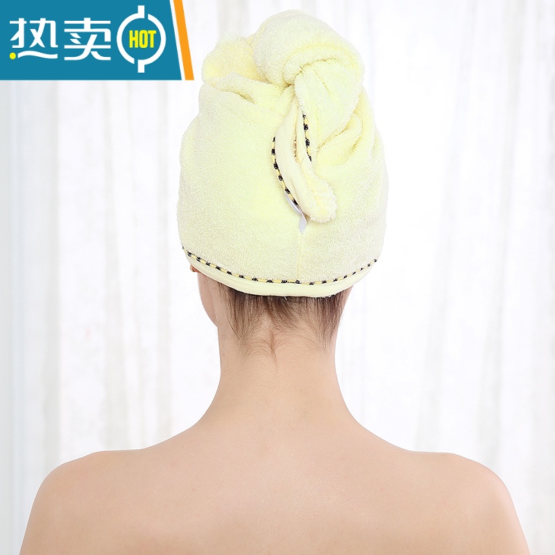 敬平干发帽加厚速干韩国成人可爱强吸水干发巾包头浴毛巾帽 蓝色素色高清大图