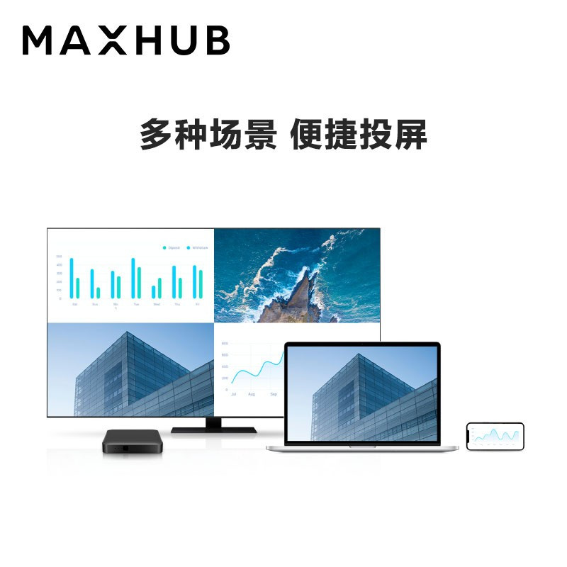 MAXHUB视频会议解决方案传屏盒子传屏器电脑手机平板画面快速简单投屏传屏盒子+传屏器 WB03+WT12A
