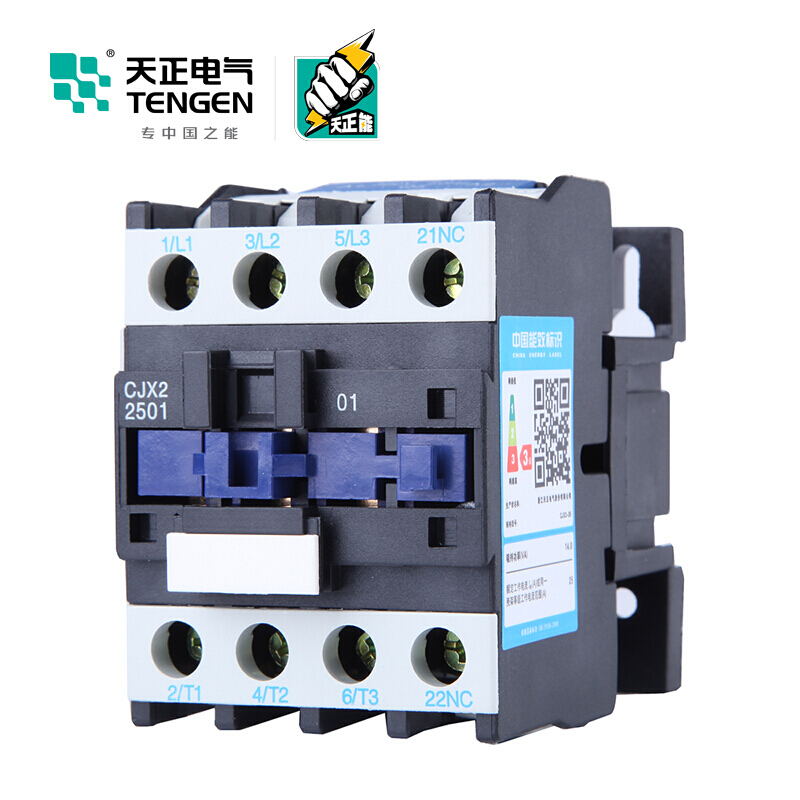 天正电气 CJX2-2501 380V 3NO 1NC 25A 50Hz 3P 02010070118 交流接触器