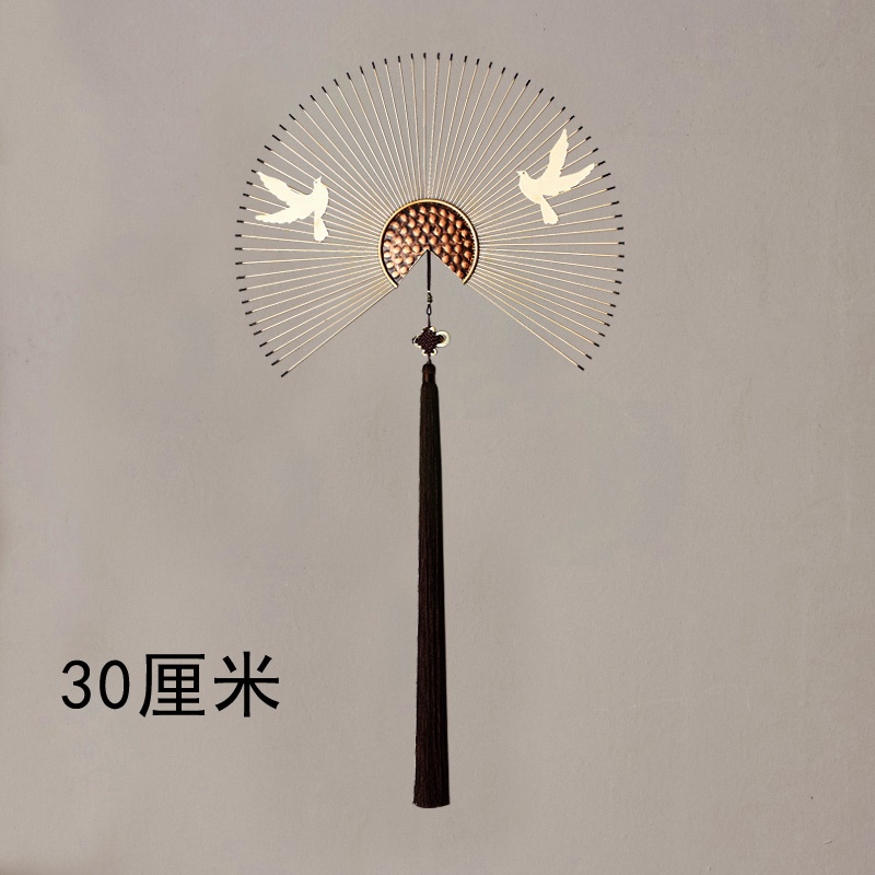 新中式客厅墙饰餐厅创意挂饰家居玄关铁艺壁挂电视沙发背景墙装饰 三维工匠 B款直径30壁饰高清大图