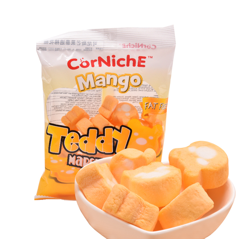 可尼斯(Corniche)芒果味泰迪棉花糖70g 菲律宾进口儿童休闲零食糖果喜糖软糖