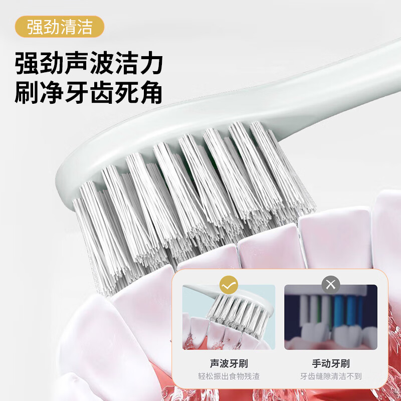 美穗吉家(mihooce)成人牙刷 电动深度清洁护龈声波牙刷 B01三头 1支(3个刷头)高清大图