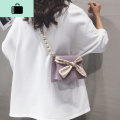 流行小方包包女2020新款夏小清新少女ins珍珠斜挎包百搭单肩包潮NEWLAKE 紫色