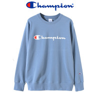 正品champion冠军新款草写LOGO字母印花圆领休闲套头情侣卫衣