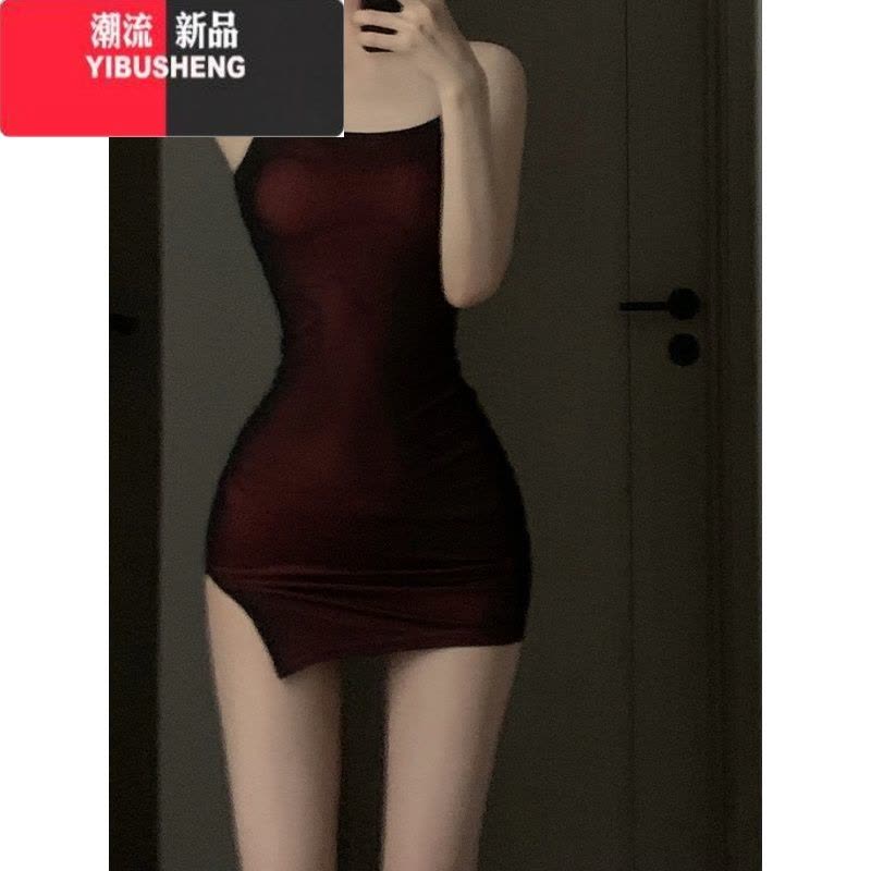 YIBUSHENG季网红新款收腰显身材网纱吊带裙女弹力包臀裙欧美百搭连衣裙子图片