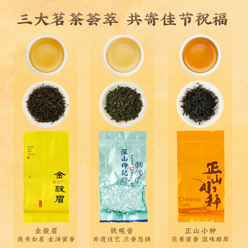 去寻 金骏眉小种红茶叶武夷山特级套装 216g 三大茗茶高清大图