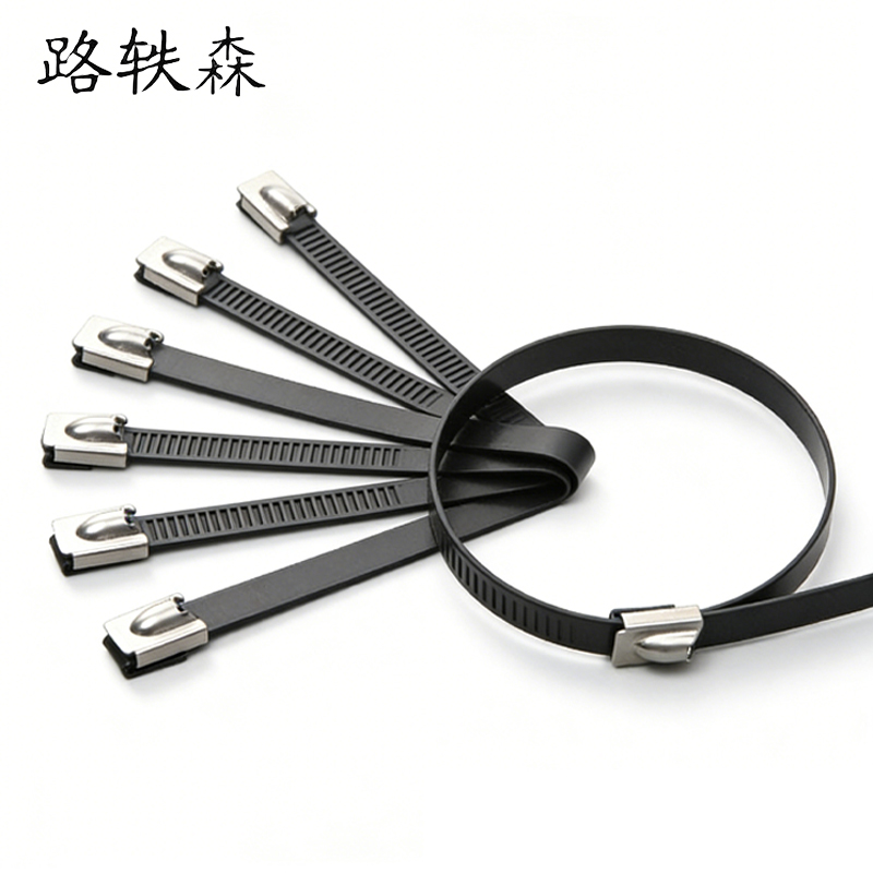 路轶森 不锈钢包塑自锁扎带 9*300mm 条高清大图