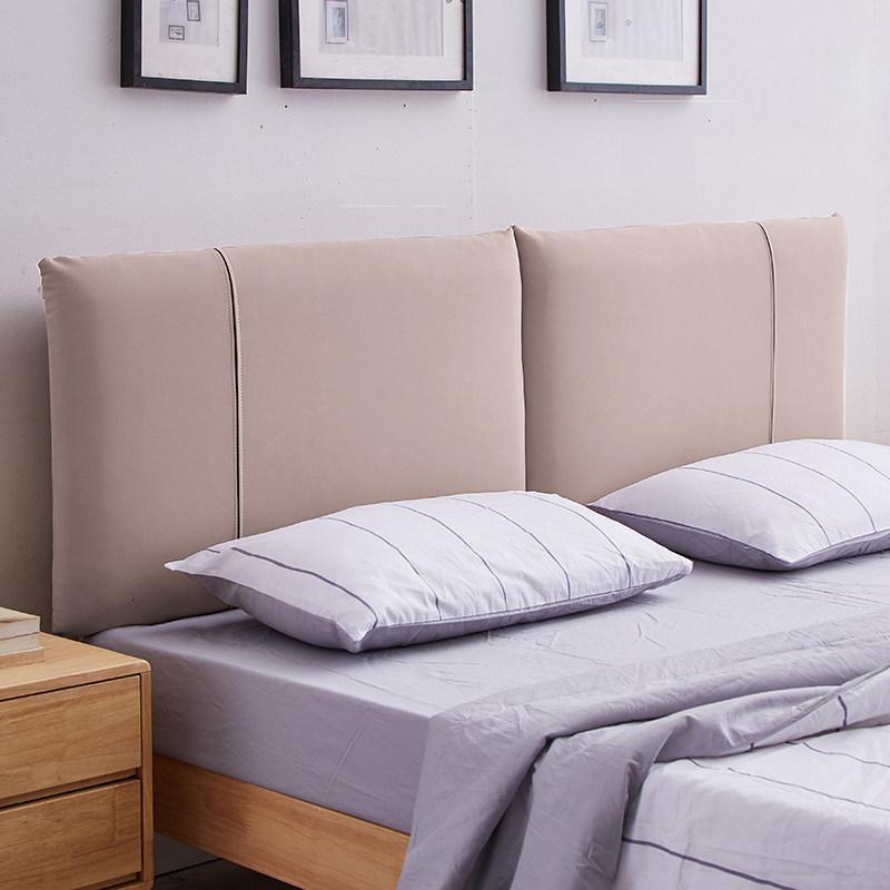 家柏饰(CORATED)免洗科技布床头靠垫软包双靠背贴墙自粘榻榻米靠枕 现代简约 5601-1#卡其色 200*55*8厚无床头款