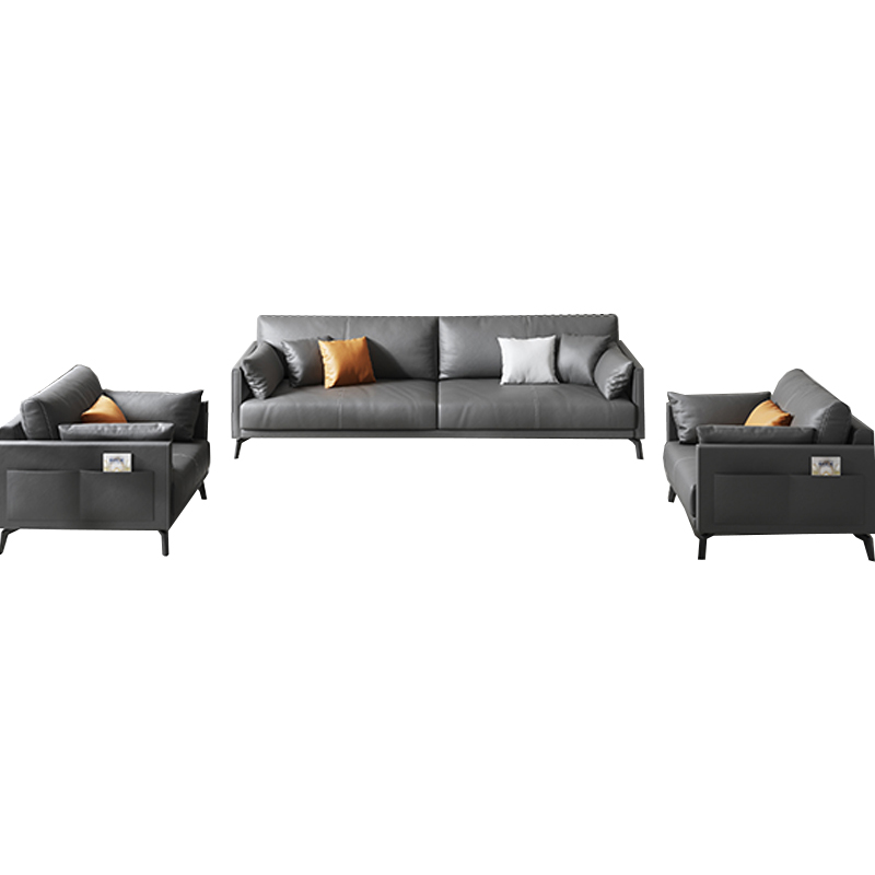 臻远 ZYJJ-80184 简约办公沙发洽谈接待沙发休闲沙发组合西皮3+1+1+长茶几