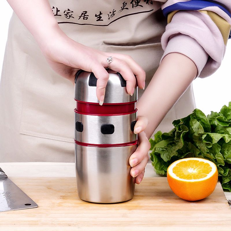 橙汁榨汁机手动压橙子器简易迷你炸果汁杯小型家用水果柠檬榨汁器|升级款切榨橙器粉色