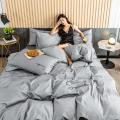 全棉纯棉床上四件套婚庆4结婚用大被子刺绣床单被套新婚用品_706_762 1.5m床单款【被套200*230cm】四件套 银灰