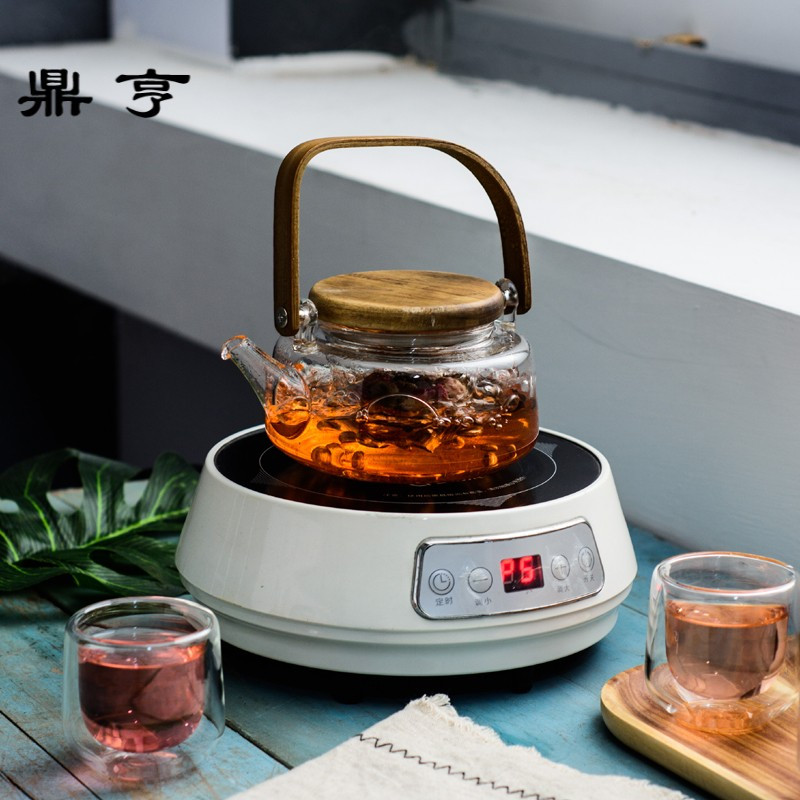 鼎亨简约花茶杯套装玻璃花果茶壶家用水果茶壶蜡烛耐热英式下午茶