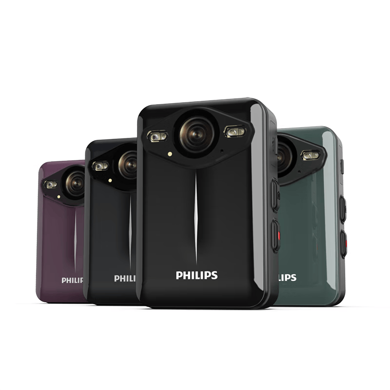飞利浦(PHILIPS)VTR8003执法记录仪 高清防爆胸前随身红外夜视手机互联 黑色128G高清大图
