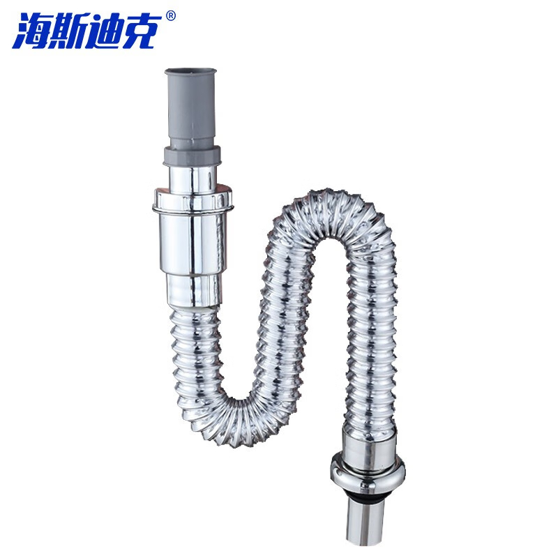 海斯迪克 gnxy-15 面盆去水管软管卫生间洗脸盆双隔臭钢丝下水管[单品]