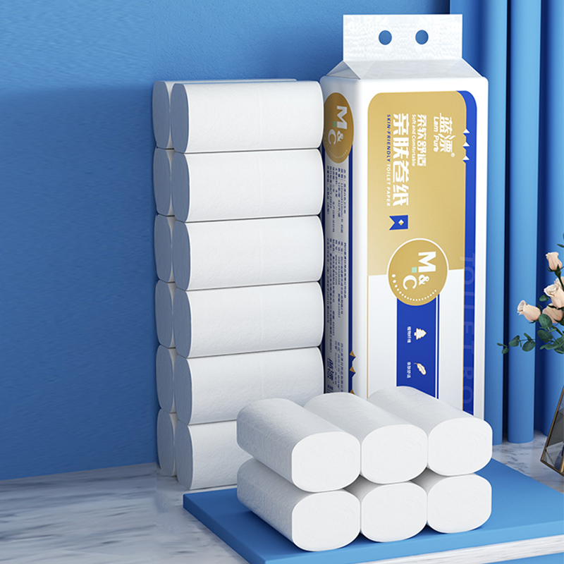 蓝漂白色扁卷4层12卷0.32kg/提 110m*110m/节