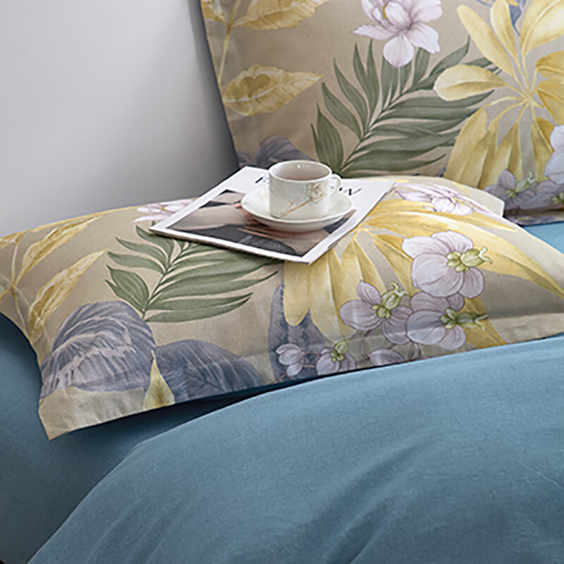 天琴床品四件套245*250cm柔软舒适花影悦动数码印花磨毛TQ-T168高清大图