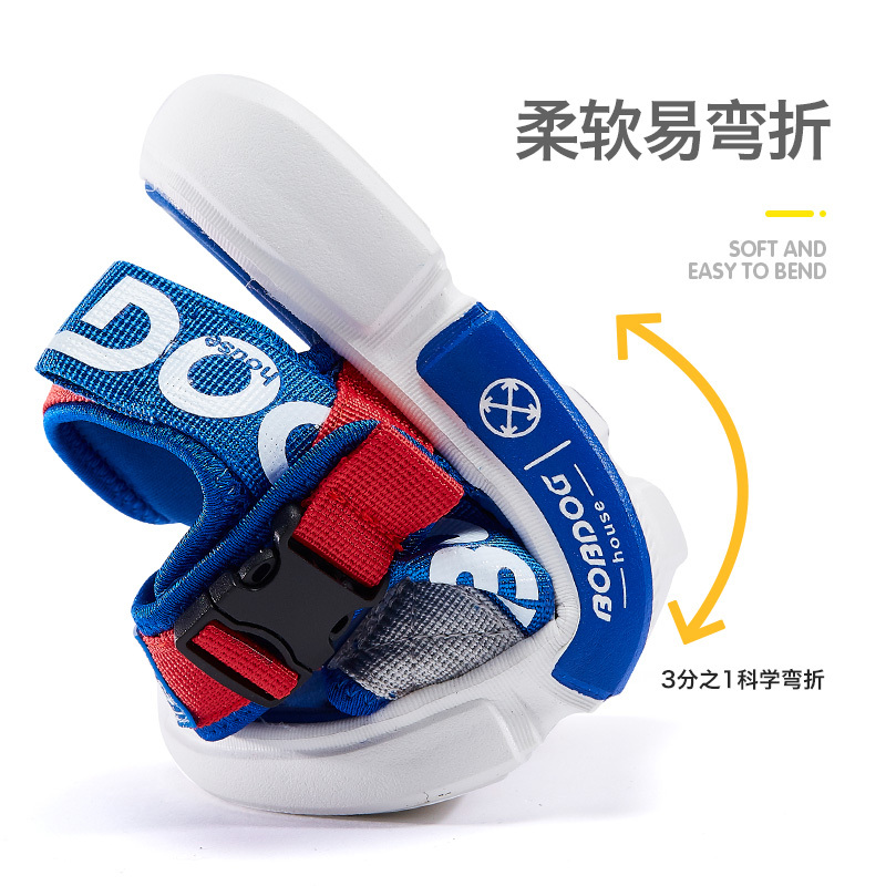 BOBDOG HOUSE巴布豆童鞋儿童凉鞋2019夏季男童女童时尚防滑小孩沙滩鞋T9233