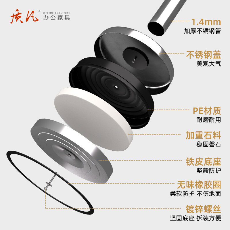 质凡隔离带不锈钢银色拉丝警示带安全线可伸缩[标准款]银色5米高清大图