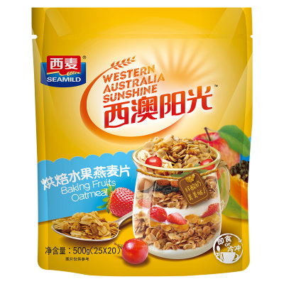 西麦 烘焙水果燕麦片500g 冷冲即食早餐谷物 富含膳食纤维 什锦谷物燕麦片 可搭配酸奶
