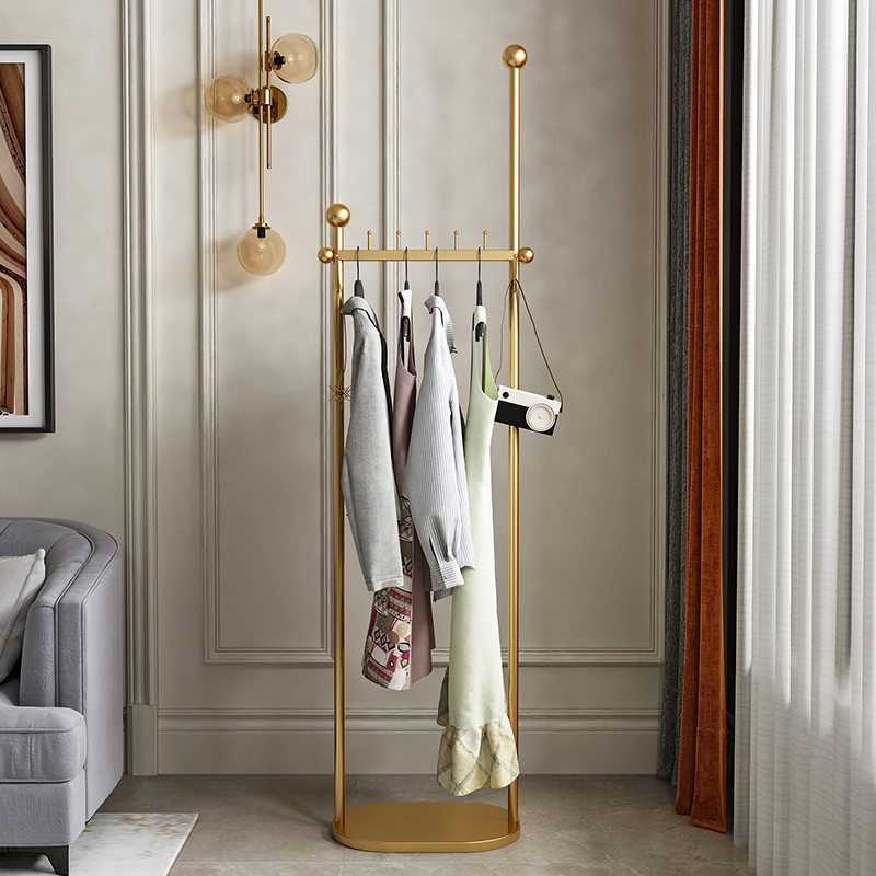 晋舰 衣架落地卧室内衣帽架家用简易衣服架简约现代挂衣架创意 H金色高清大图