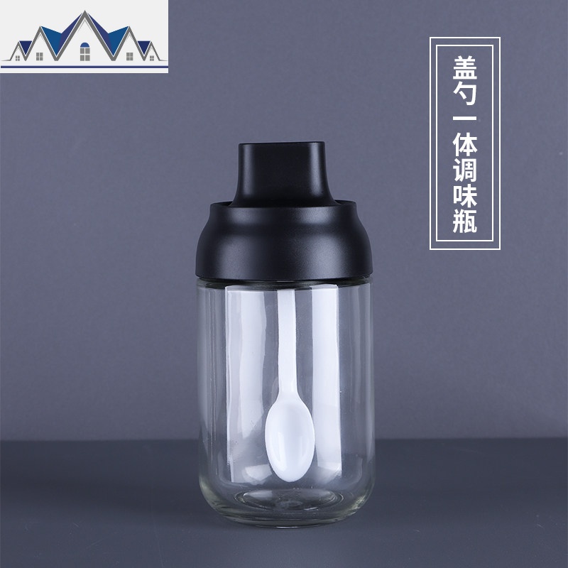 调料盒调味罐组合瓶盐味精鸡精带盖勺子糖罐子多功能厨房收纳套装_850 调味瓶4个装